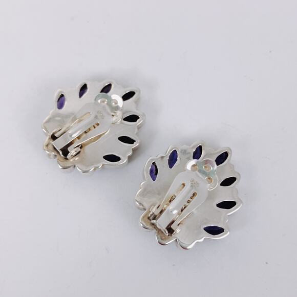 Nicky Butler Sterling Rainbow Moonstone Iolite Topaz Teardrop Clip On Earrings - Picture 15 of 15